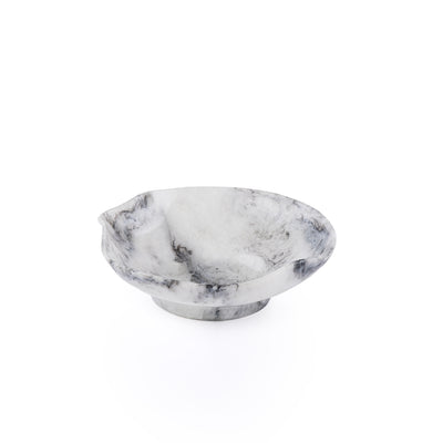 ستاند تقديم دائري كبير من الراتنج - أبيض و أسود 