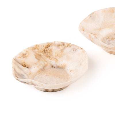 Set Of 2 Resin Circular Stand With Gift Box - Beige