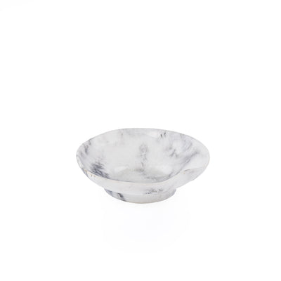 ستاند تقديم دائري صغير من الراتنج - أبيض و اسود 