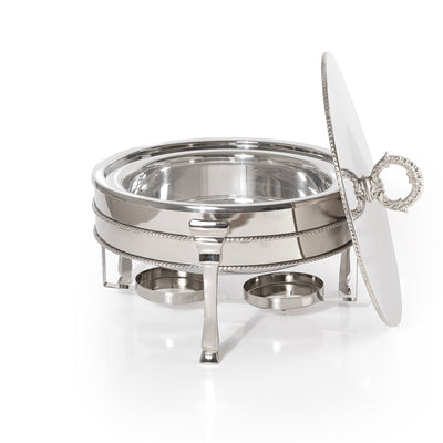 4.0L Silver Stainless Steel Round Food Warmer Chafing Dish