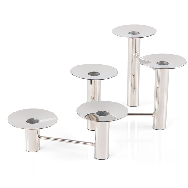 Silver Nickel-Plated Candle Holder