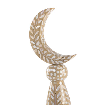 ستاند ديكور على شكل هلال حجم صغير - بيج