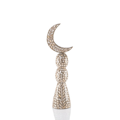 ستاند ديكور على شكل هلال حجم وسط - بيج