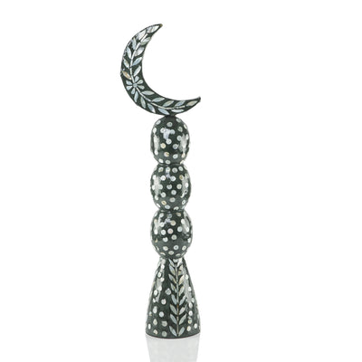 Large crescent moon decoration stand - green