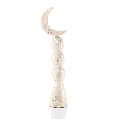 Large crescent moon decoration stand - cream