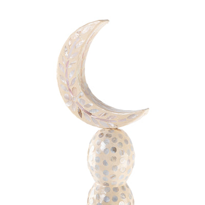 Large crescent moon decoration stand - cream