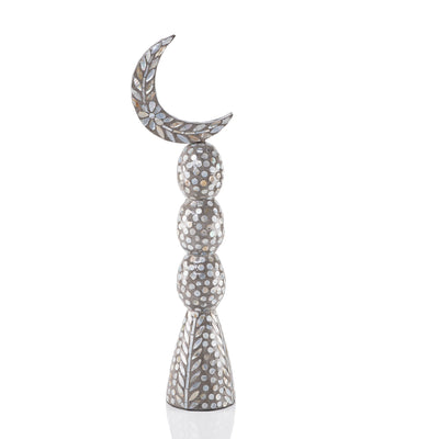 Large crescent moon decoration stand - grey