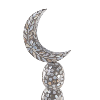 Large crescent moon decoration stand - grey