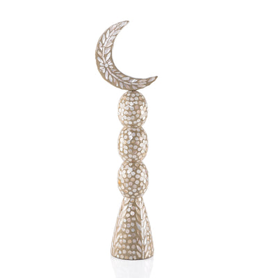 Large crescent moon decoration stand - beige