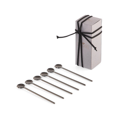 Set of 6 spoon with gift box - black