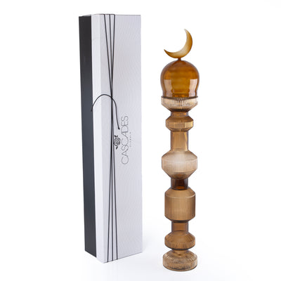 قطعة ديكور زجاجية حجم كبير علي شكل مأذنة مع بوكس هدايا - بني