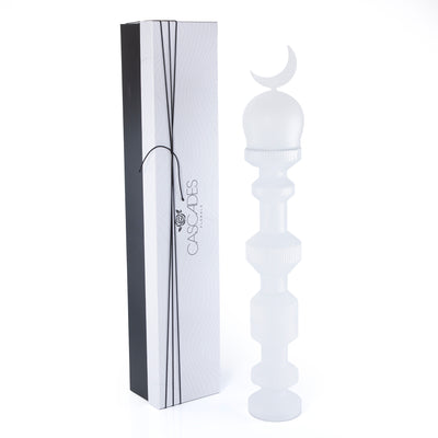 قطعة ديكور زجاجية حجم كبير علي شكل مأذنة مع بوكس هدايا - أبيض