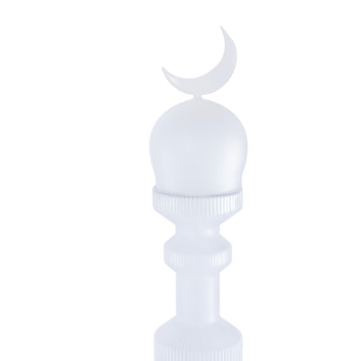 قطعة ديكور زجاجية حجم كبير علي شكل مأذنة مع بوكس هدايا - أبيض