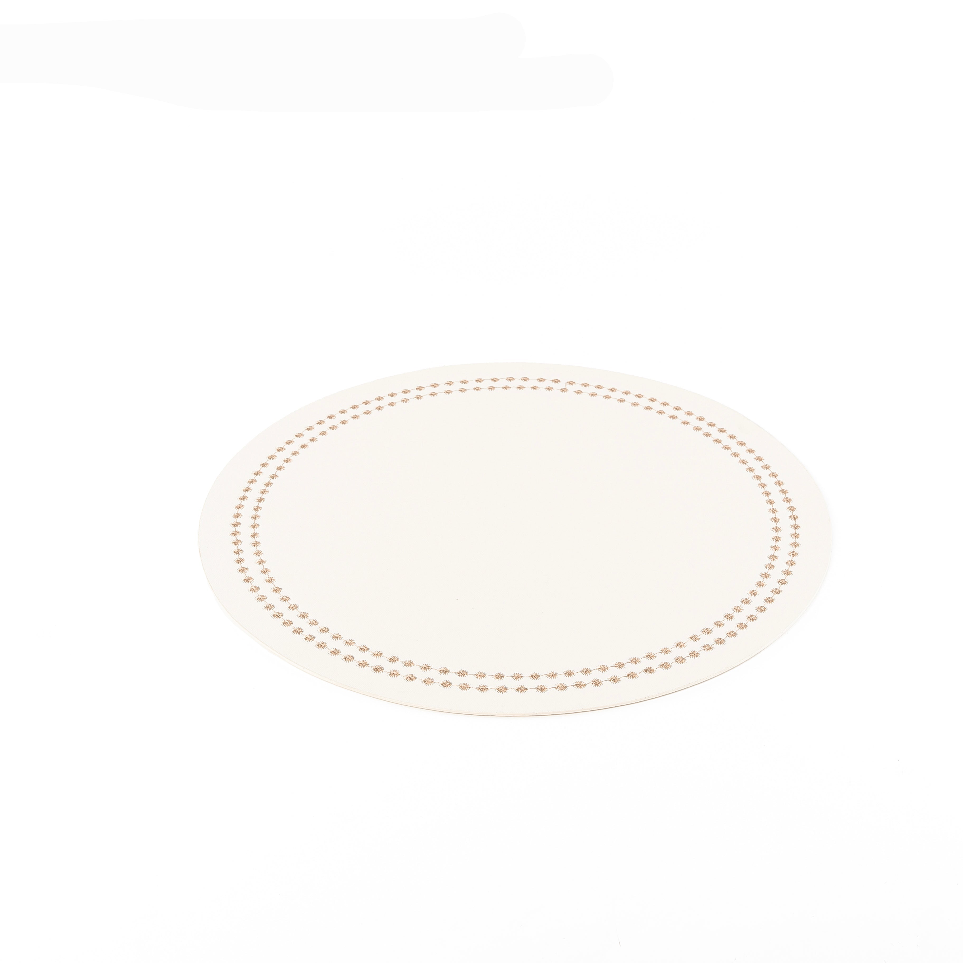 Set of 6 Circular Faux Leather Dining Placemat - White