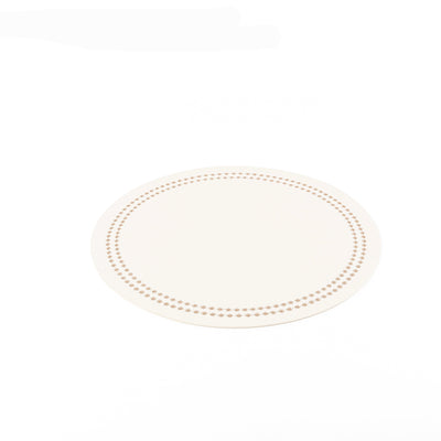 Set of 6 Circular Faux Leather Dining Placemat - White