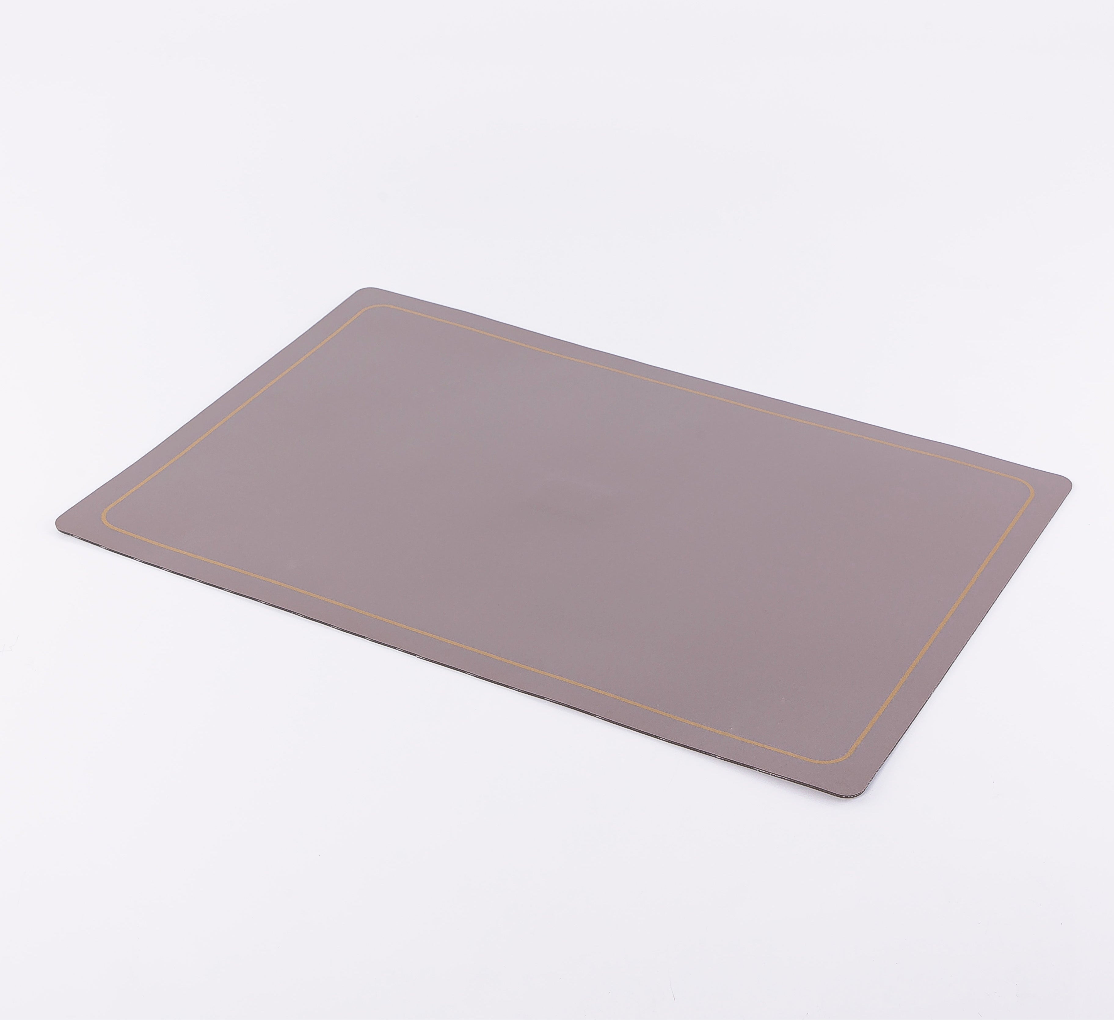 Set of 6 Rectangle Faux Leather Dining Placemat - Rose gold