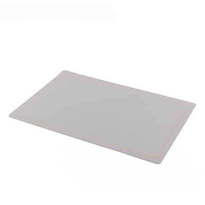 Set of 6 Rectangle Faux Leather Dining Placemat - Silver