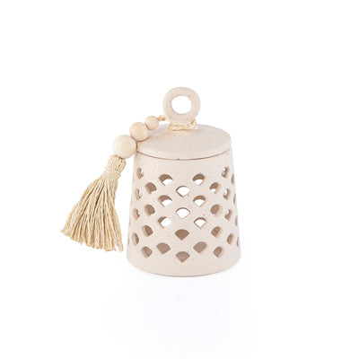 Gergaan decoration pottery jar with lid - medium