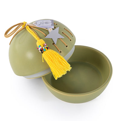 Ceramic Gergean Box With Cover - Light Green