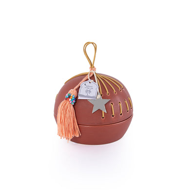 Ceramic Gergean Box With Cover - Light Brown