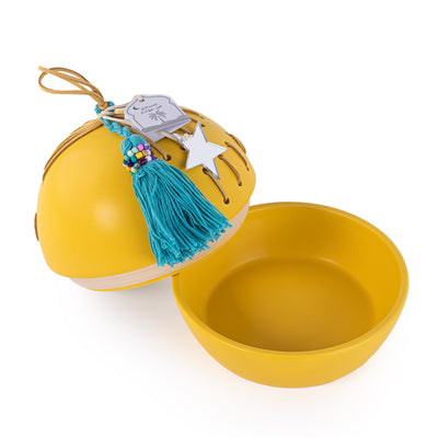 Ceramic Gergean Box With Cover - Yellow