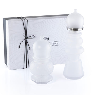 طقم مبخر زجاجي 2 قطعة كبير – أبيض