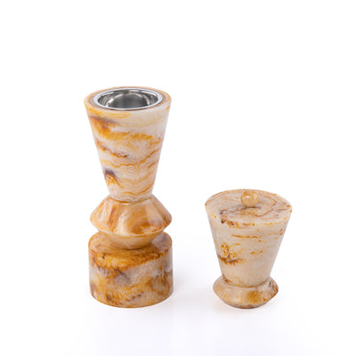 طقم مبخر أنيق من الراتنج مكون من 2 قطعة - عنبر