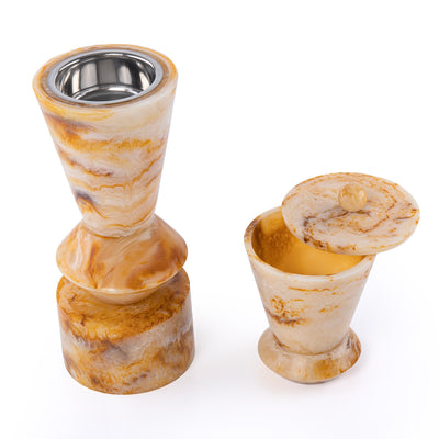 طقم مبخر أنيق من الراتنج مكون من 2 قطعة - عنبر