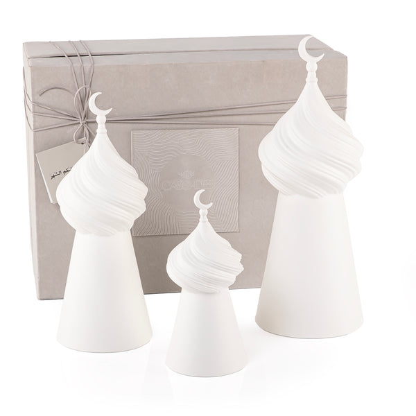 Set of 3 Minaret-Shaped Decorations with Gift Box