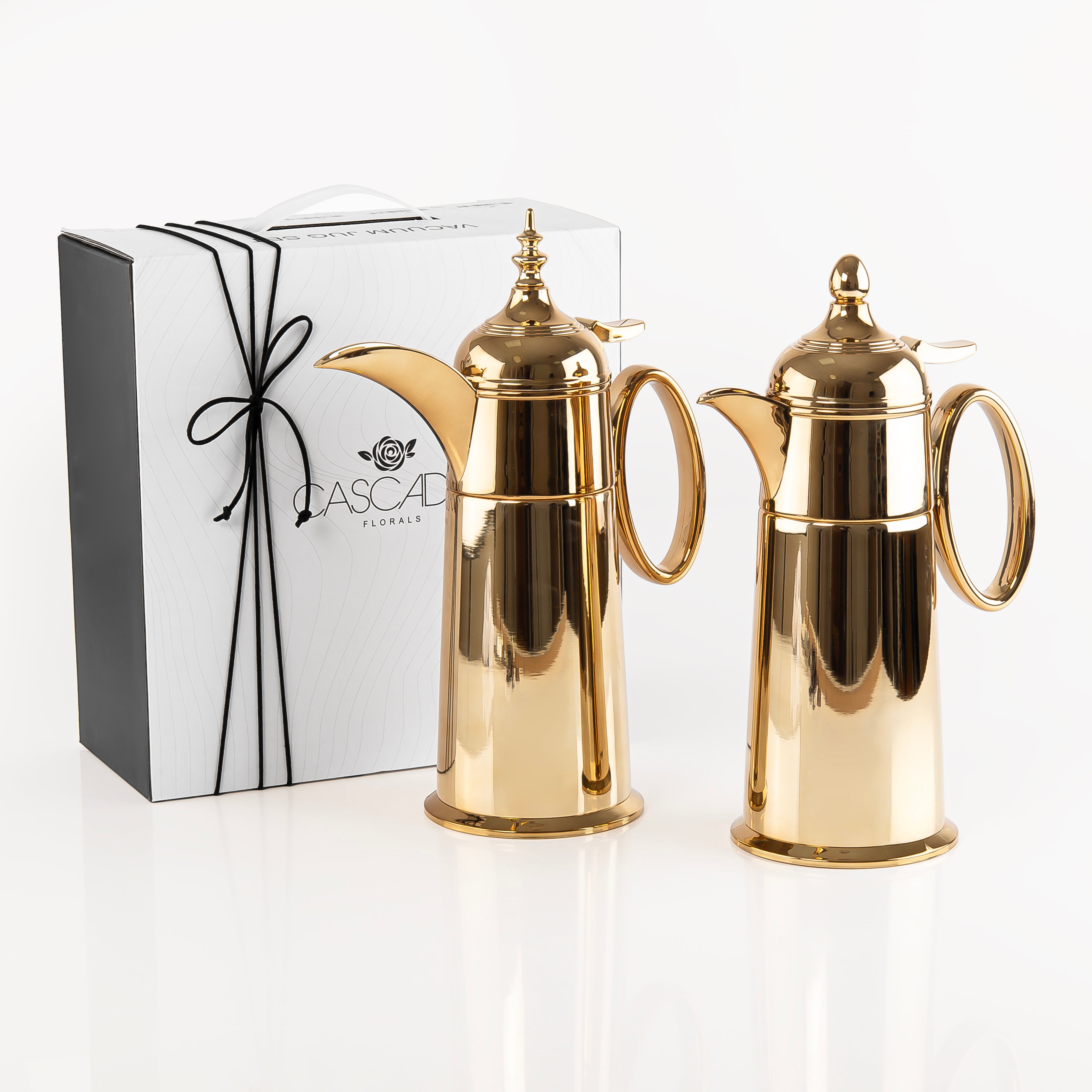 طقم 2 مطارة ستانلس 0.8 لتر مع بوكس هدايا - ذهبي 