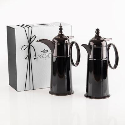 طقم 2 مطارة ستانلس 0.8 لتر مع بوكس هدايا - أسود 