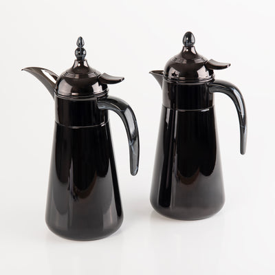 طقم 2 مطارة ستانلس 1 لتر مع بوكس هدايا - أسود 