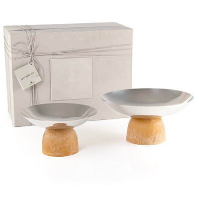 Set of 2 stainless steel stand resin base with gift box