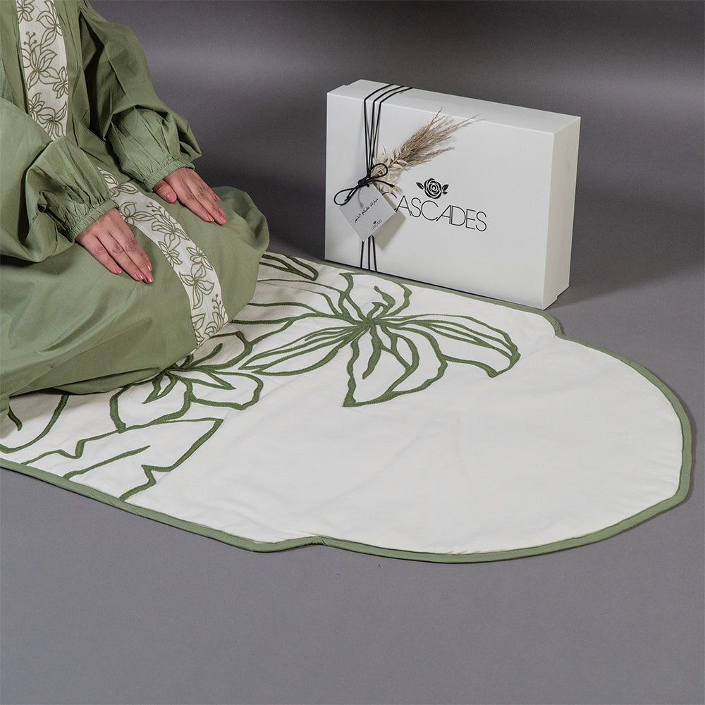 طقم الصلاة الإسلامي الفاخر - أخضر