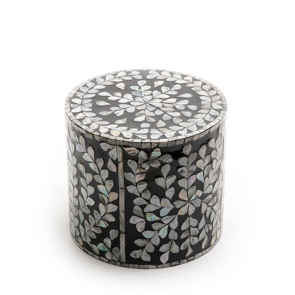 قاعدة أسطوانية صدف باللون الاسود