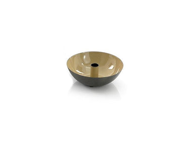 Gray And Beige Round Metal Candle Holder
