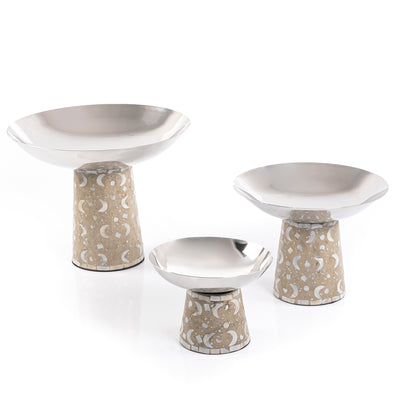 Set of 3 Mop stainless stands With Ramadan box-  Dark Beige