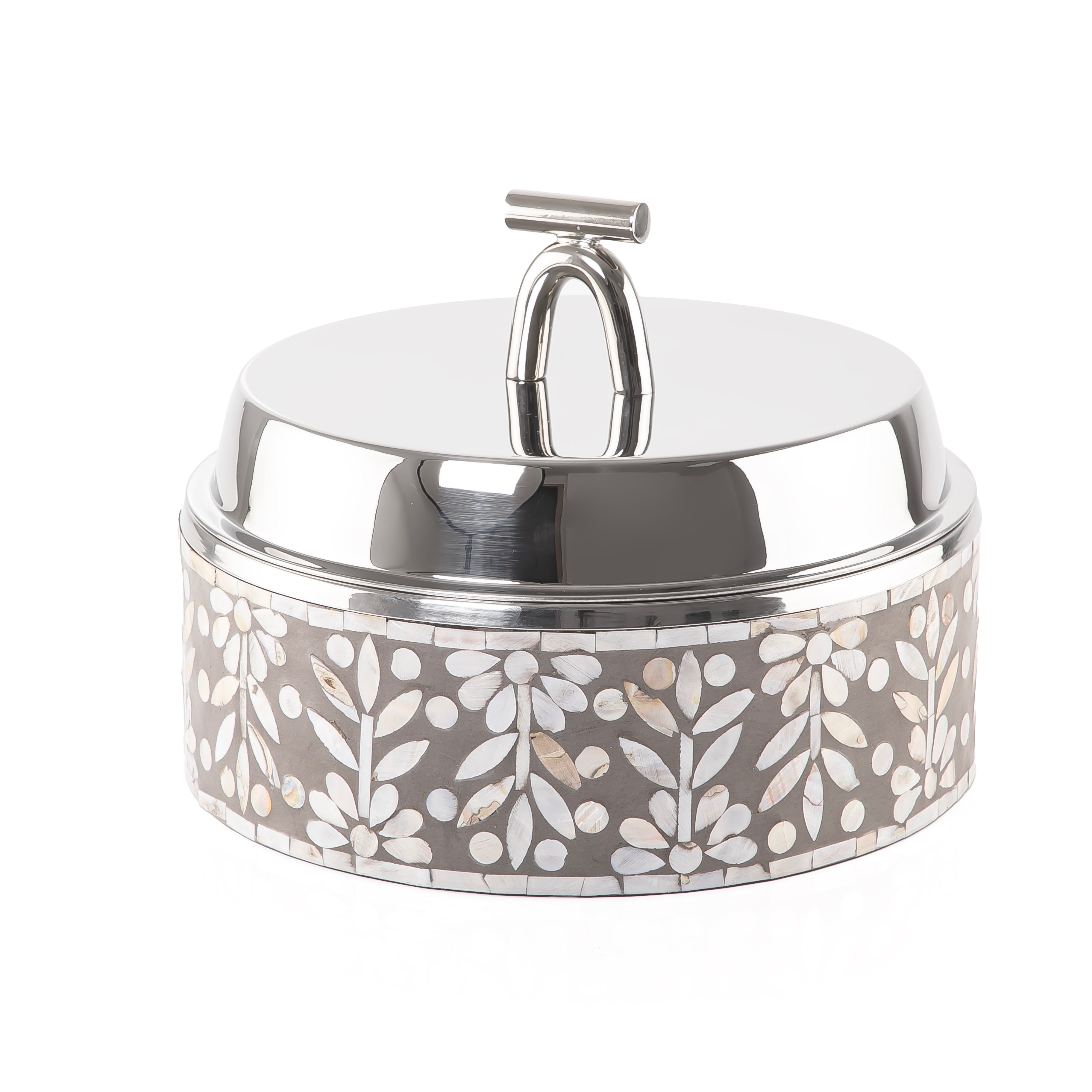 حافظ حرارة الطعام من الصدف و الإستانلس ستيل حجم وسط - رمادي