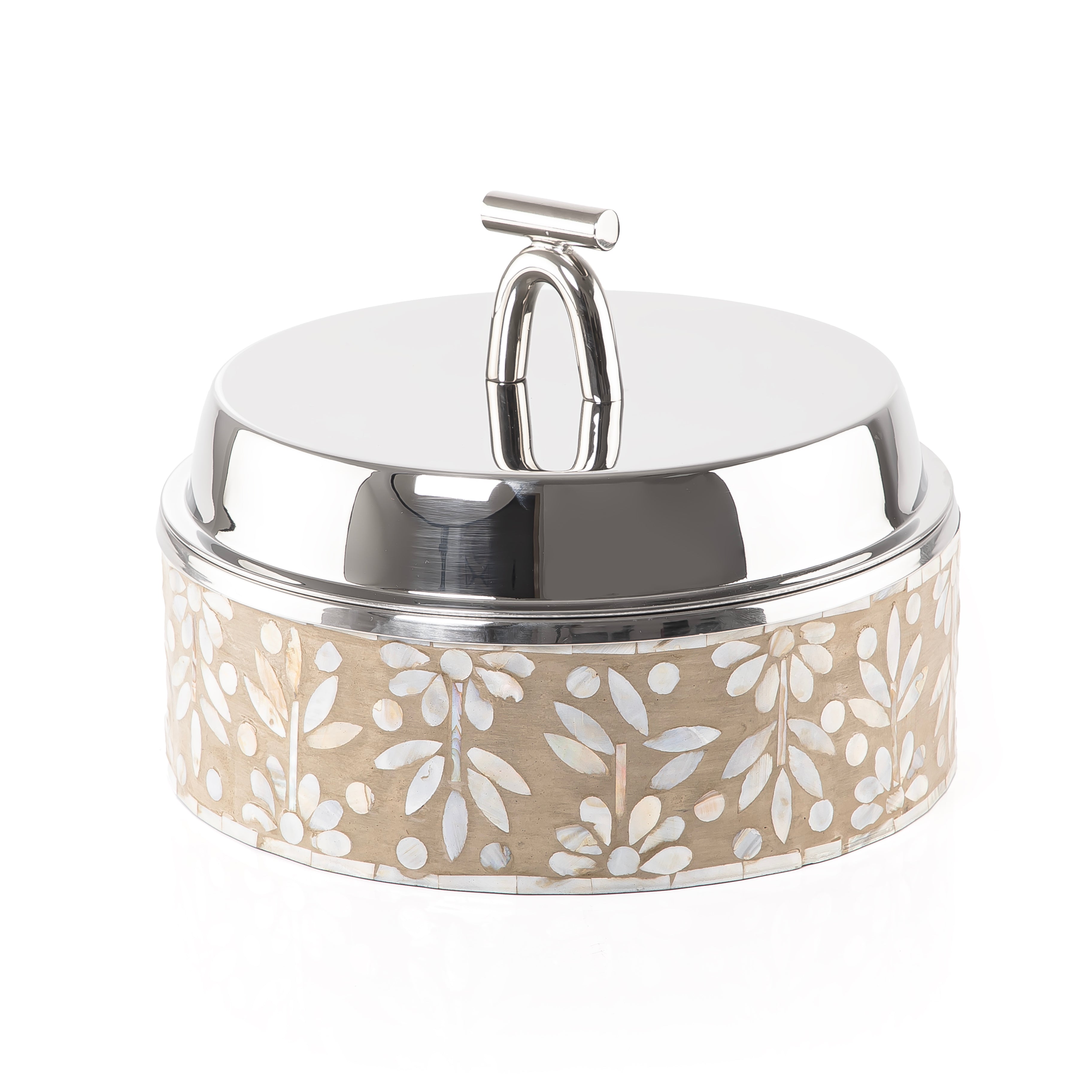 حافظ حرارة الطعام من الصدف و الإستانلس ستيل حجم وسط - بيج