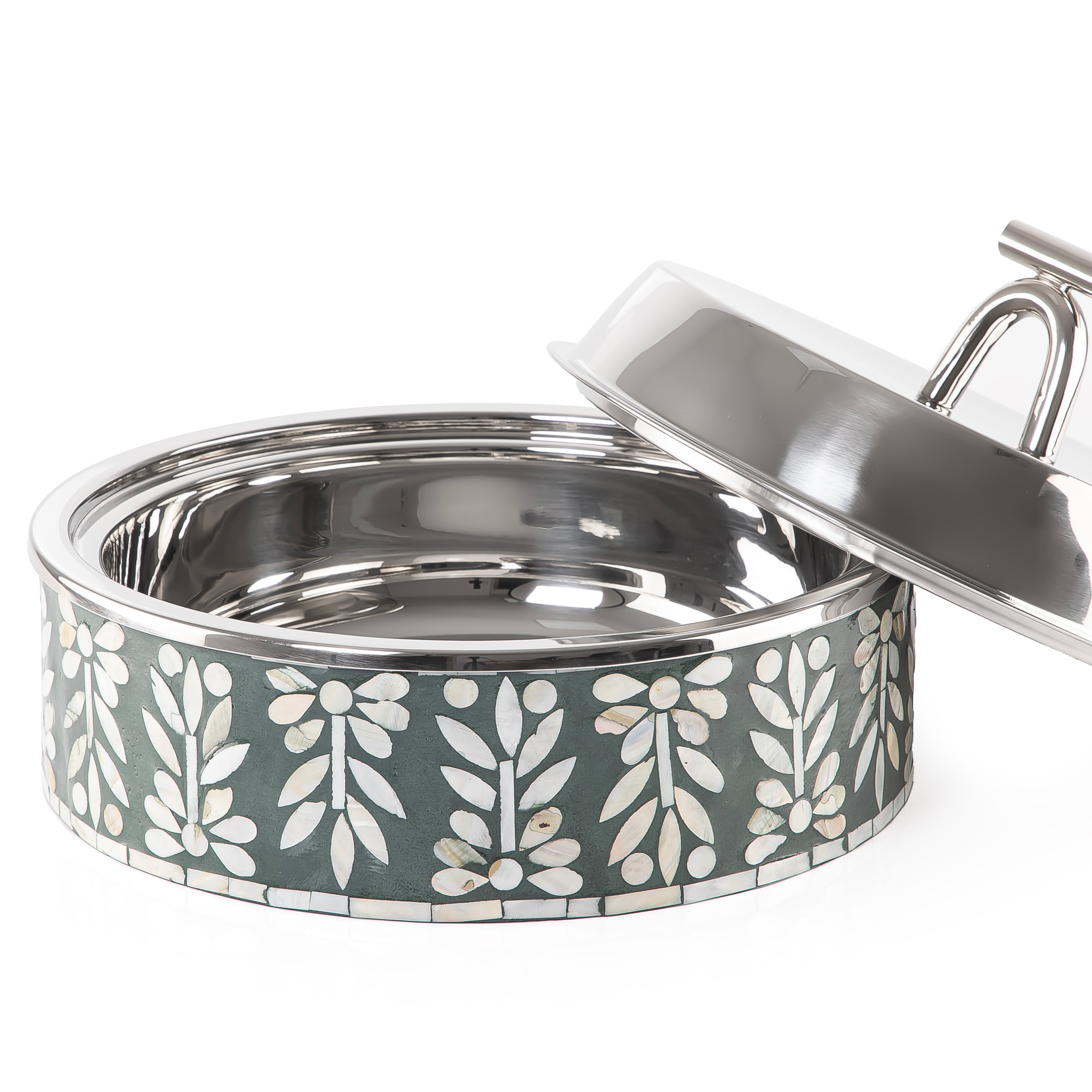 حافظ حرارة الطعام من الصدف و الإستانلس ستيل حجم كبير - أخضر