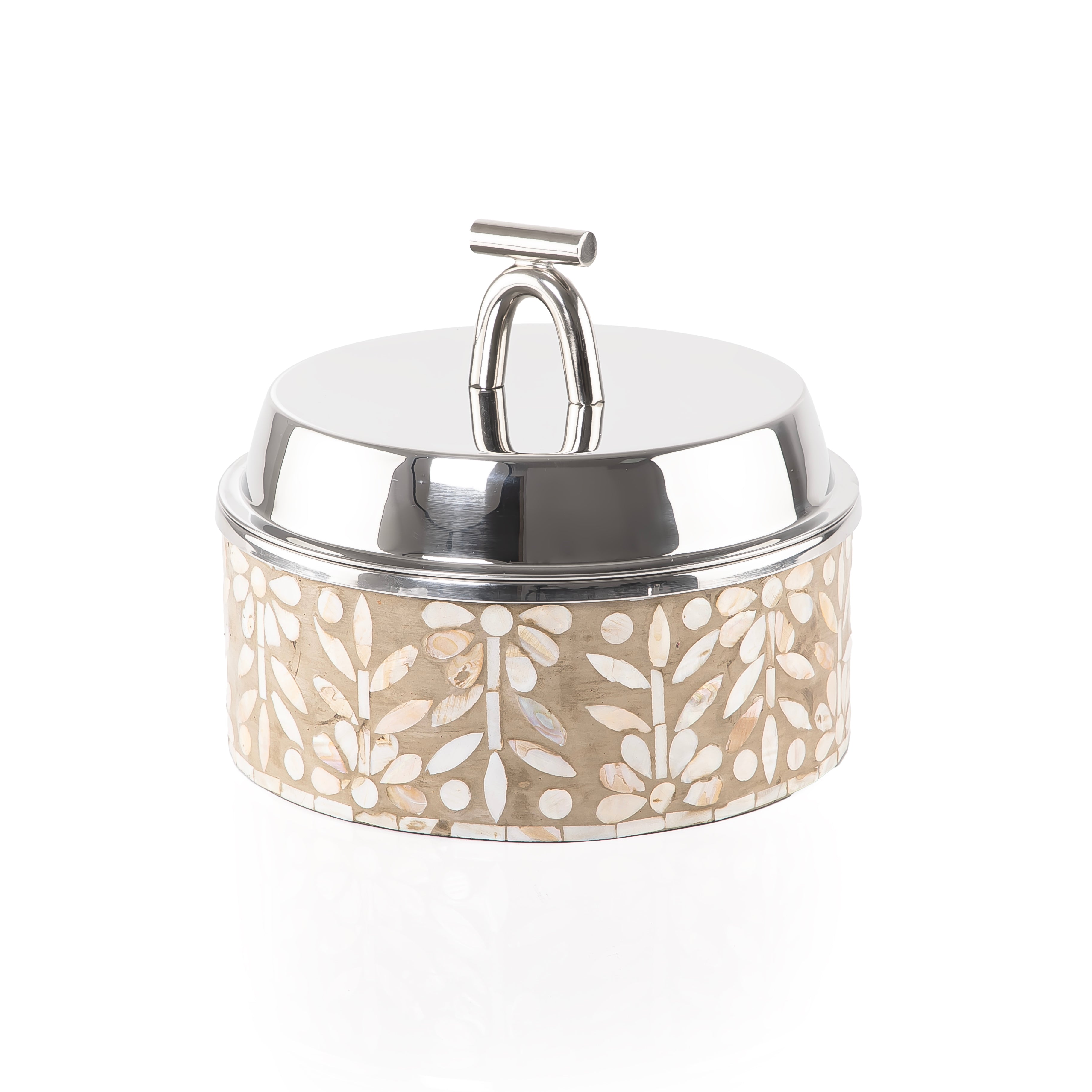 حافظ حرارة الطعام من الصدف و الإستانلس ستيل حجم صغير - بيج