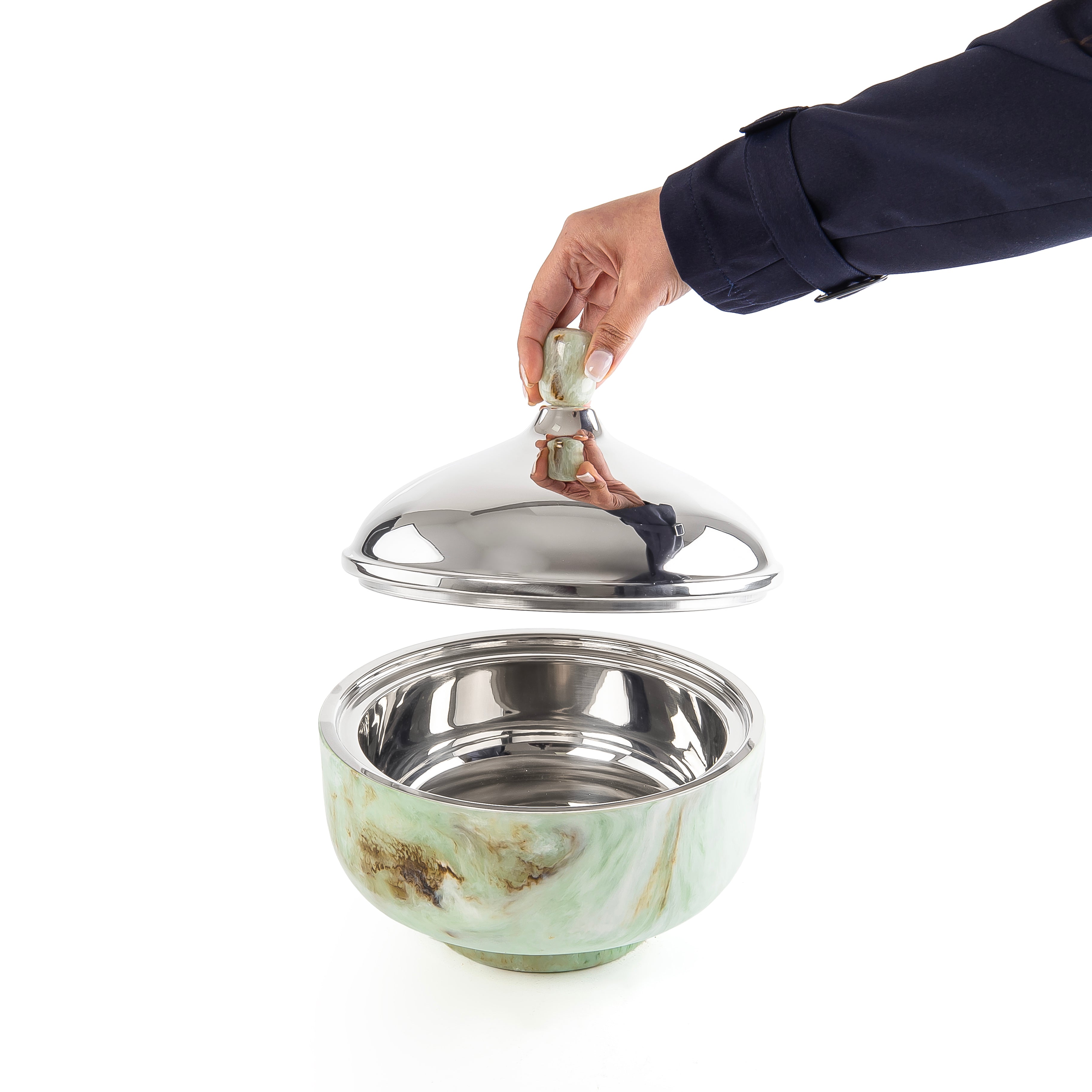 حافظ حرارة الطعام راتنج صغير - أخضر 