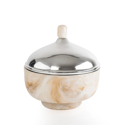 حافظ حرارة الطعام راتنج صغير - بيج 