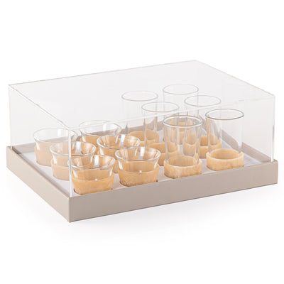 Set of 12 pcs tea stikana and arabic coffee cups - orange