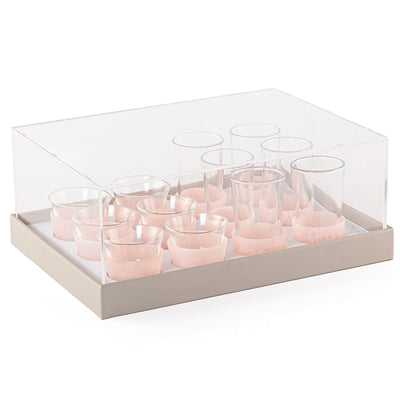 Set of 12 pcs tea stikana and arabic coffee cups - pink