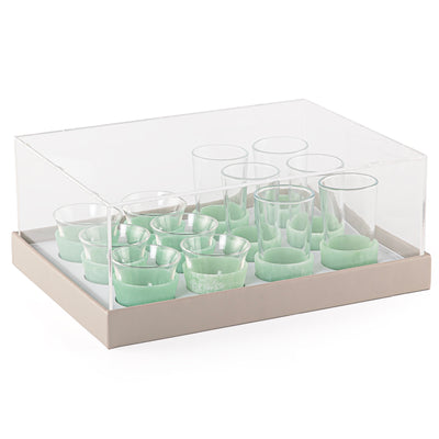 Set of 12 pcs tea stikana and arabic coffee cups - green