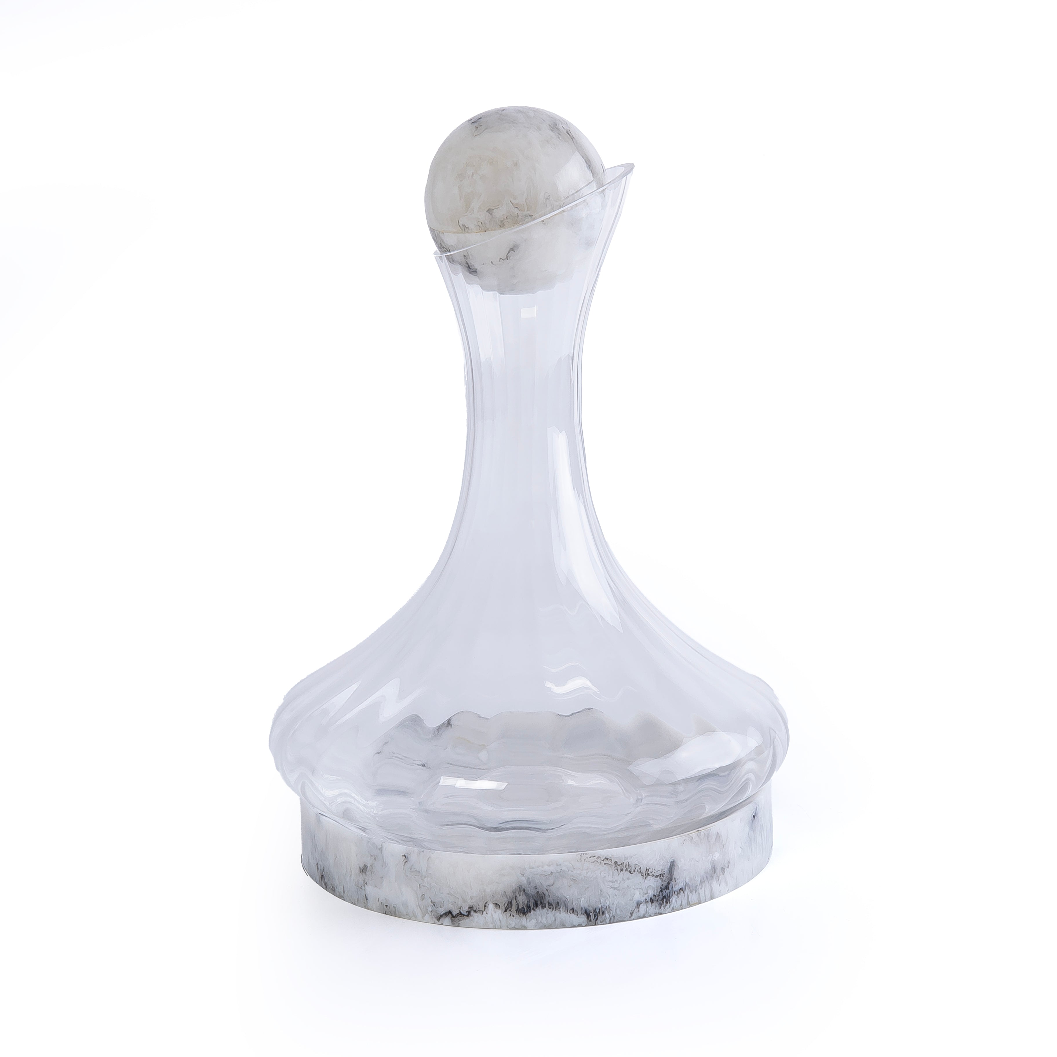 1.8L Glass & Resin Jar - White & Black