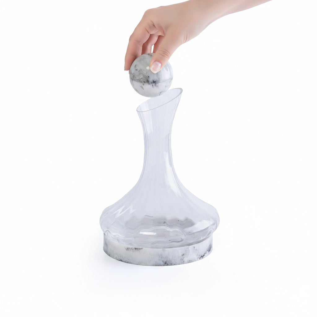 1.8L Glass & Resin Jar - White & Black