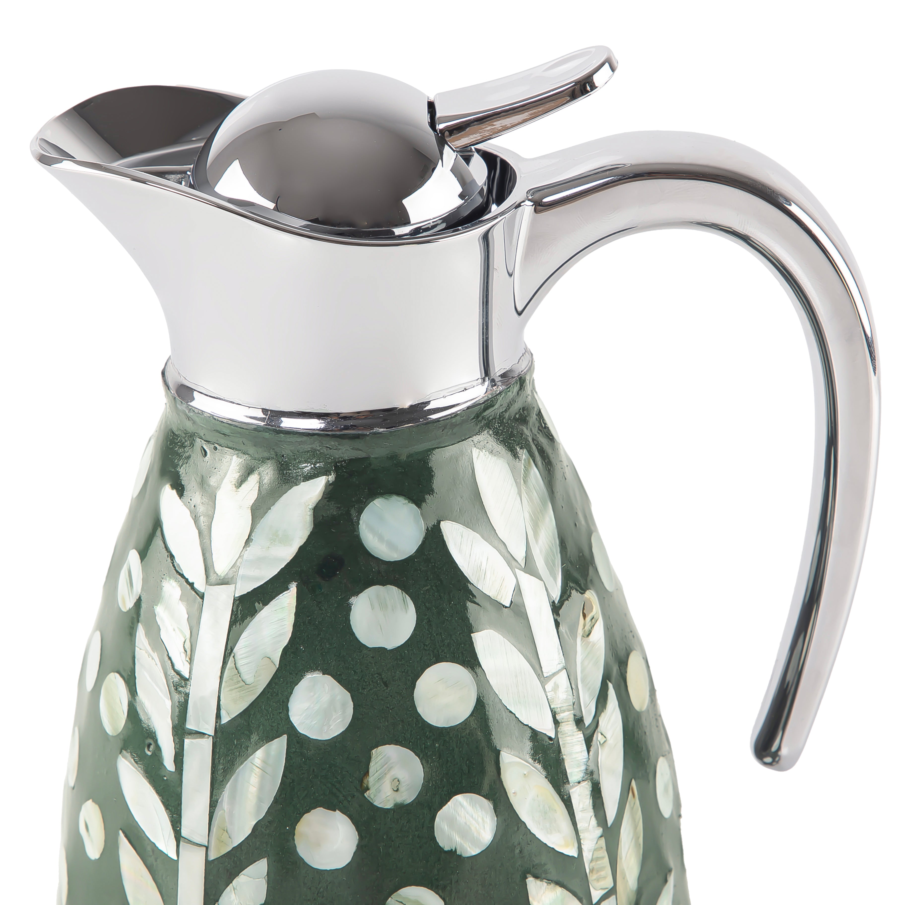 ترمس من الصدف سعة 1.0 لتر حافظ للحرارة - أخضر