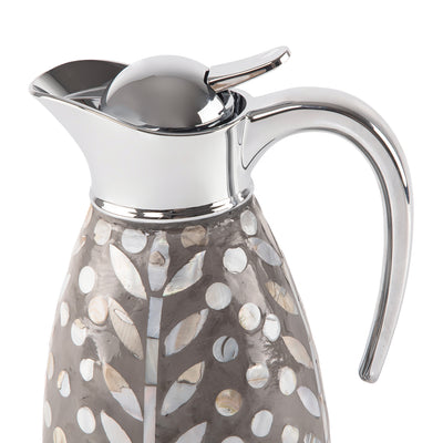 ترمس من الصدف سعة 1.0 لتر حافظ للحرارة - رمادي